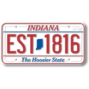 Calamita targa Stato Indiana di Classic Magnets, 1,9" x 3,8" - Foto 1 di 5