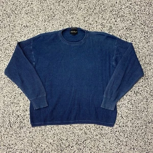 Vintage Eddie Bauer Stone Wash Baggy Crewneck Sweatshirt Blue XL - Picture 1 of 5