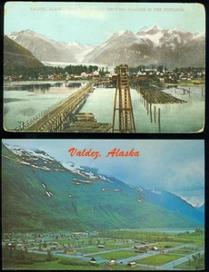 2 VALDEZ, ALASKA POSTCARDS - Picture 1 of 1