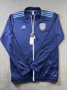Adidas Track Jacket Men’s Medium United Soccer Coach Crest Blue Aeroready NWT - Picture 1 of 10