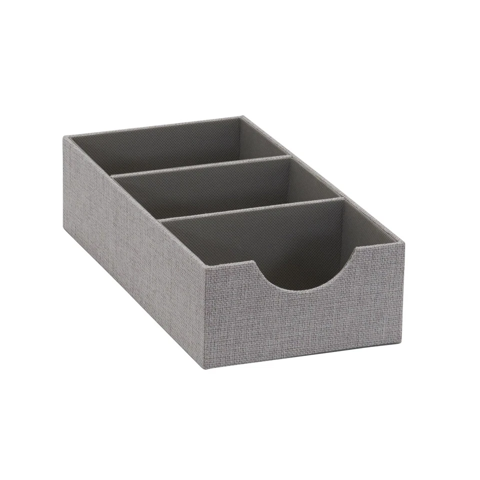 Grey 727-1 Deep 3 Section Drawer Organizer Box for Storage | 12 in x 6.13 in ... - Image 1 of 4