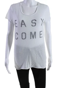 Karssen Zoe Karssen Womens Graphic Round Neck Short Sleeve Top White Size XS - Picture 1 of 6