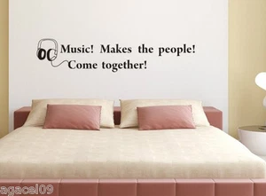 MUSIC MAKE... WALL QUOTE VINYL DECOR STCKER DECAL STENCIL MURAL GRAPHIC SAYING - Picture 1 of 3