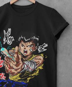 Yu Yu Hakusho Kazuma Kuwabara Character Men's Black Graphic Tee - 3XL 