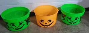 Lot of 3 Vtg 1986 McDonalds Halloween Trick or Treat Buckets No Lids Made in USA - Picture 1 of 8