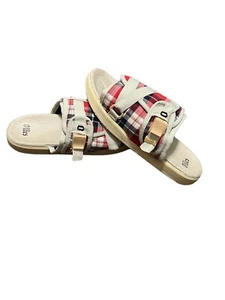 Ollics Cream Plaid Slides Mens XL - Picture 1 of 7