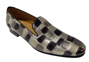 Zapatos mocasín de cuero patentado Mister para hombre en relieve hechos en España 41280-2 grisMulti - Imagen 1 de 6
