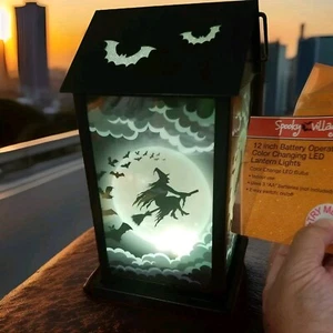 New Spooky Village 12" Battery Operated Color Changing Lantern Rare NWT - Picture 1 of 7