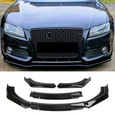 Front Bumper Lip Chin Spoiler Gloss black For Audi A4 A5 A6  B7 B8 S4 - Image 1 of 4