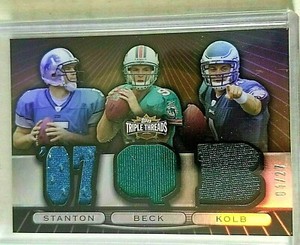 Drew Stanton  John Beck  Kolb  2007  Topps Triple Threads Relic Combos Sepia #44