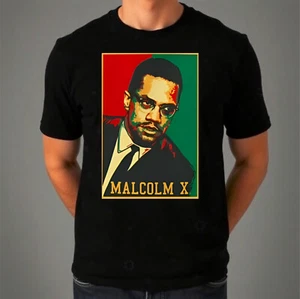 Month History Activist Black Malcolm Civil Tee T-Shirt Rights X African Top Tee - Picture 1 of 6