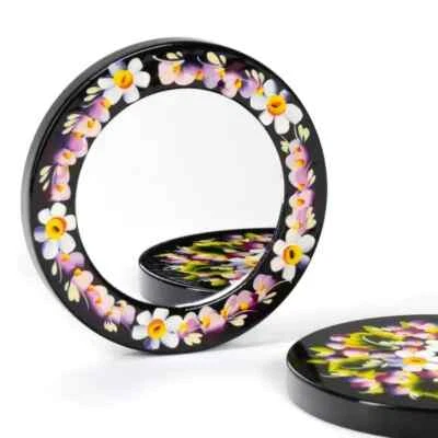 Cosmetic pocket mirror with Petrykivka painting - Image 1 of 4