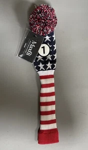 Maxfli Knit Driver Head Cover Red White Blue American Flag Stars & Stripes - Picture 1 of 4