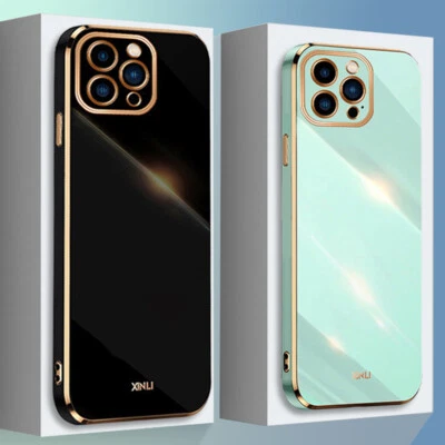 Shockproof Plating Phone Case For iPhone 16 15 Pro Max 14 Plus 13 12 11 XR Cover - Image 1 of 4