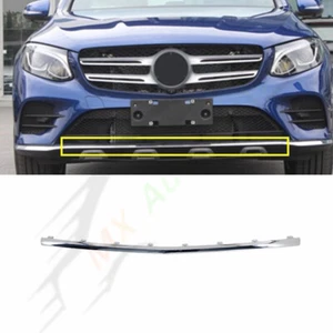 🔥Middle Front Bumper Lip Chrome Moulding Trim For Mercedes X253 GLC 2016-2019 - Picture 1 of 6