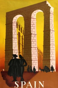 Spain Travel Historical With Couple Original Vintage Wall Art - POSTER 20x30 - Picture 1 of 4