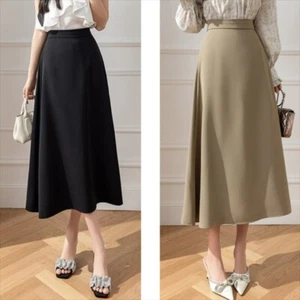 Women Formal  A-line Skirt Mini High Waist Business Big Swing Skirt Office Wear - Picture 1 of 19