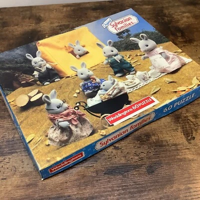 ORIGINAL WADDINGTONS SYLVANIAN FAMILIES JIGSAW PUZZLE 1987 VINTAGE 60 PIECE USED - Image 1 of 4