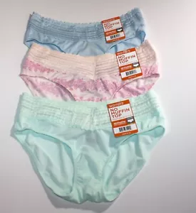 New set of 3 WARNER'S no muffin top HIPSTER panties LIGHT BLUE GREEN PEACH flora - Picture 1 of 5