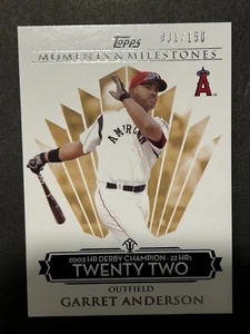 2008 Topps Moments & Milestones /150 Garret Anderson Angels HR Derby - Picture 1 of 2