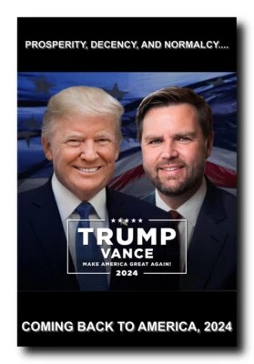 Donald Trump J.D. Vance Political Presidential Poster 24x36" - SHIPS FROM USA! - Image 1 of 4