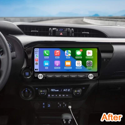 12.3Inch Android Stereo For Toyota Hilux 2015-2023 Car Radio GPS Audio BT 4+64G - Image 1 of 4