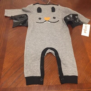 Cat & Jack Bat Outfit Baby Halloween 1 Piece NB 0-3 Months 3-6 Months NEW - Picture 1 of 3