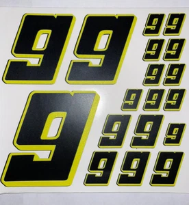 Matte Black-w/ Yellow Shadow #9’s Racing Numbers Rc Box L3 - Picture 1 of 10