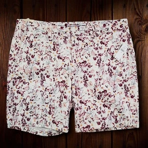 Khakis By Gap Women's Shorts Size 18 City 9 Inch Bermuda White Background Floral - Picture 1 of 13