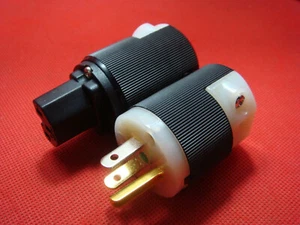 5set Hubbell HBL8215C US male AC Power Plug IEC Female Hospital Grade Connector - Foto 1 di 8