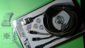 Muticolor EDGE 6ft (3 in 1) charging cable for Apple, Android, Type C products - Picture 1 of 5