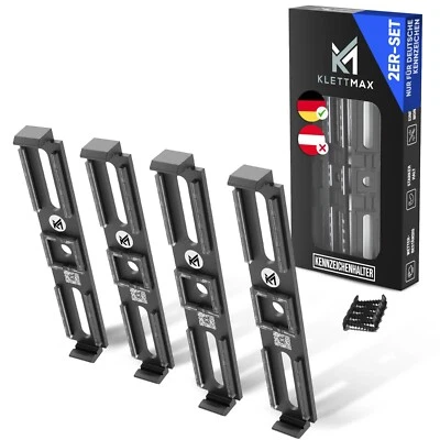 KLETTMAX® – Rahmenlose, extra schmale Universal-Kennzeichenhalter fürs Auto