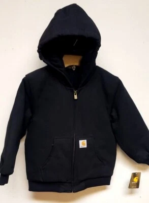 Chaqueta activa con capucha forrada con edredón de franela para niño Carhartt CP8417-BLK Foto 1 de 4