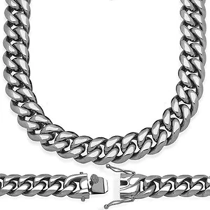 ANTI-TARNISH Cuban Miami Link 20" Chain High Polish Solid Stainless Steel 20mm - Picture 1 of 1