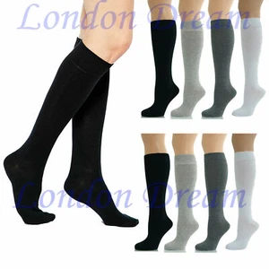 Women's Ladies Girls Knee High Length Cotton Socks School Uniform Socks UK 4-6 - Picture 1 of 4