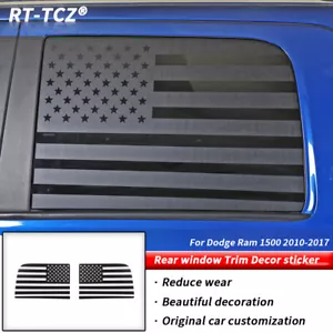 Calcomanía adhesiva para molduras laterales de ventana trasera bandera de Estados Unidos para Dodge Ram 1500 2010-2017 negra - Imagen 1 de 8