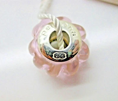 .925 PLATA ESTERLINA PERSONAJE ENCANTO ACANALADO ROSA CRISTAL FLOR MURANO NUEVO B14 Foto 1 de 4