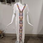 Women's Beach Wear Swimsuit Cover Up for Bikini Embroidered Accent Long Dress XL
