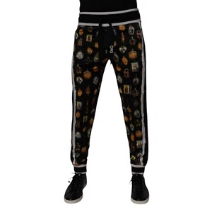 Pantalones DOLCE & GABBANA Negros Estampado Religioso Seda Hombres Jogger IT46/W32/S 1200usd - Imagen 1 de 7