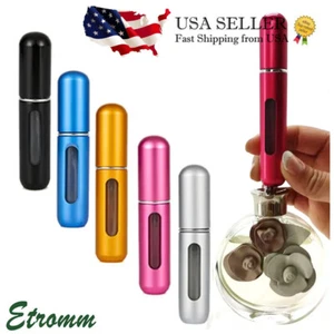5 Pcs Refillable Travel Portable Perfume Atomizer Bottle Spray Pump Case 5/8 ML - Picture 1 of 10