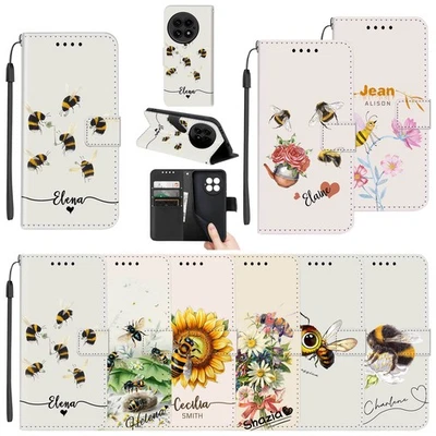 Bees Custom Leather Phone Case For OnePlus 13T 13R 13 Nord 5 Magnetic Flip Cover — 第 1/4 张图片