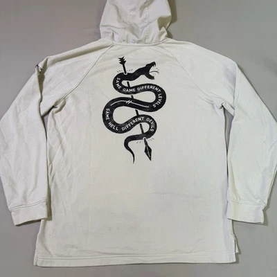 Under Armour Project Rock Sweatshirt Mens Size Large Beige Hoodie Bull Snake - Image 1 of 4