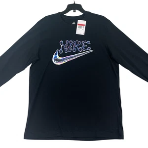 Nike Sportswear Club T-Shirt Langarm Herren Gr. Lg Schwarz HJ3299-010 NEU - Bild 1 von 10