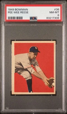 1949 Bowman No36 Pee Wee Reese PSA 8 Brooklyn Dodgers (7308) - Изображение 1 из 2