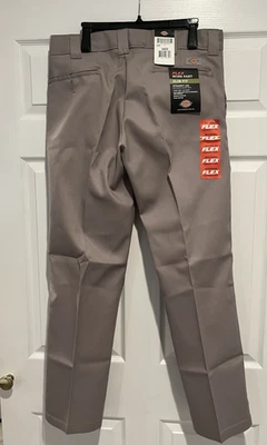 Dickies Flex Work Pants 34x32 Slim Fit Light Grey Straight Leg New - Image 1 of 3