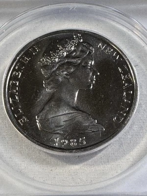 1985 New Zealand 50 Cents Graded MS 68 by ANACS - Image 1 of 4
