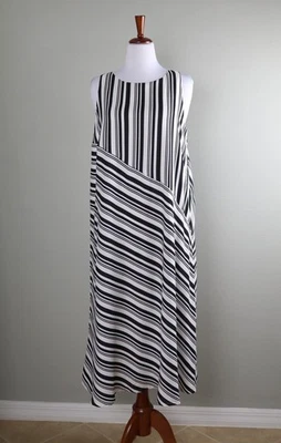 CHICO'S Black Label NWT $159 Mixed Striped Midi Tank Dress Size US 12 / 2 - Image 1 of 4