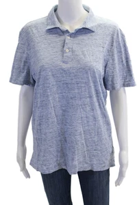 Michael Kors Mens Short Sleeve Collared Polo Shirt Blue Cotton Size Large - Picture 1 of 6