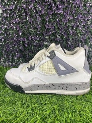 Nike Air Jordan 4 Retro Blanco Cemento GS Talla 3Y Blanco Gris Cuero 308499-103 Foto 1 de 4