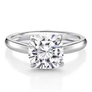 10K White Gold White Moissanite Solitaire Engagement Ring For Women (2.40 Cttw, - Picture 1 of 5